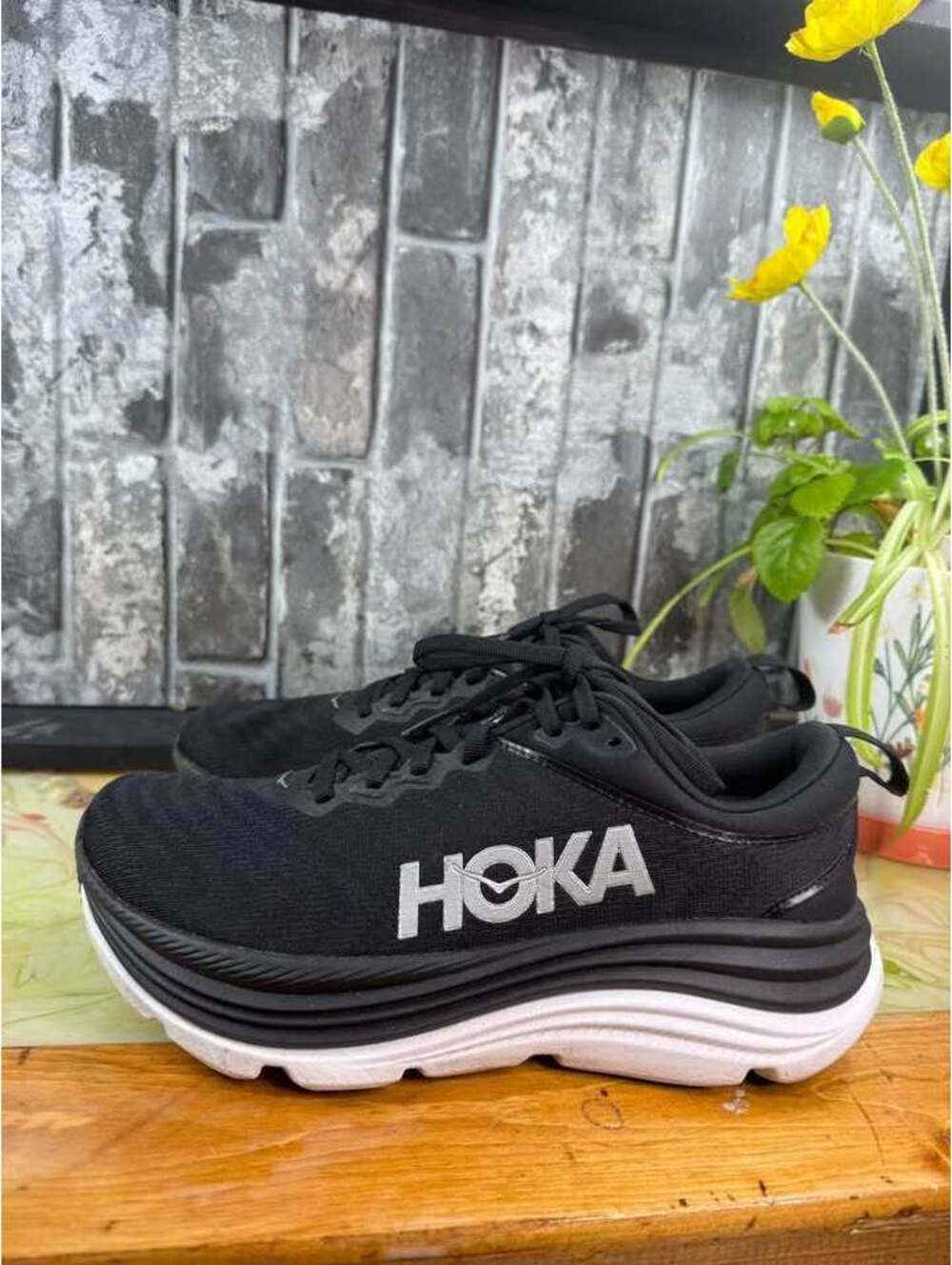 HOKA Gaviota 5 Women’s Size 8.5 B Black White Running Walking Shoes
